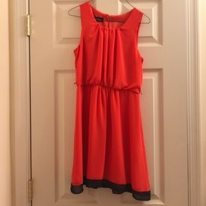 Coral & Navy Color-block Dress